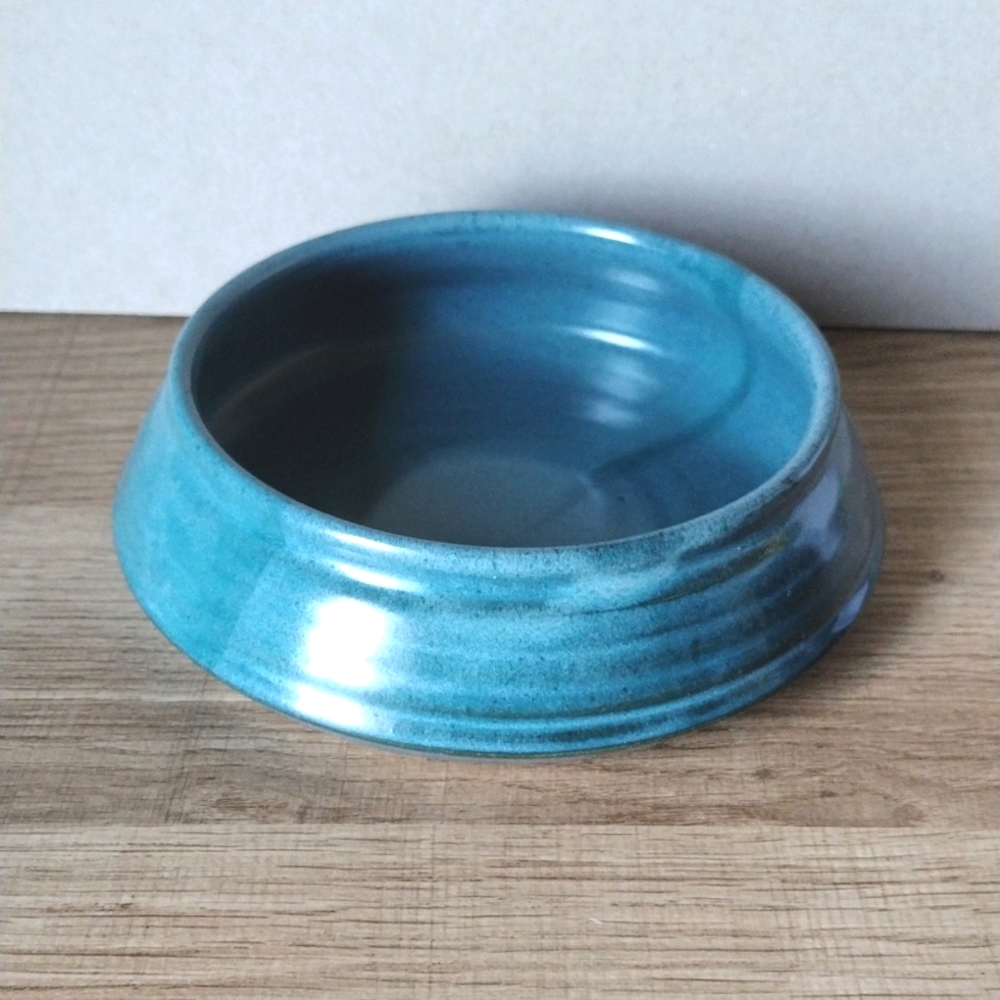 Teal Blue Glazed Studio Ceramic Trinket Dish
